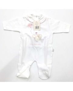 Tutina femminuccia neonato primavera estate 100% cotone bianca Ellepi talgia 3 mesi