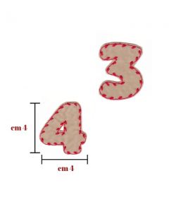 Applicazione termoadesivatessuto confezione da 6 pezzi / num velluto