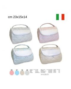 Beauty case per mamme con interno plastificato inserto in tela aidacm23x15x14 / co325.04