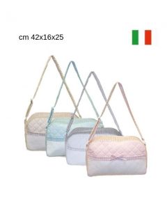 Borsa mamma trapuntata con inserto in tela aida cm 42x16x25  / co00325.10