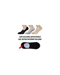 Calza sanetta uomo/donna sottopiede silicone interno cotone mercerizzato 68% cot 205 polia 10% polies 2% elas cf 12 pa / merite