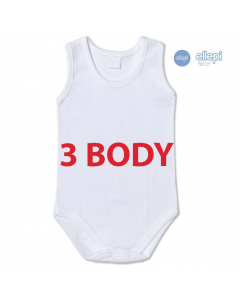 3 Body neonato canotta cotone Ellepi body spalla larga 100% cotone