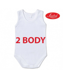 LIABEL 2 Body neonato canotta cotone body spalla larga 100% cotone