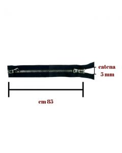 Chiusura alpacca 85 cm combi (2 cursori) catena 5 divisibile