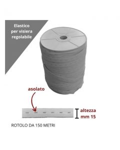 Elastico poliestere e gomma con asole mm 15 rocca da mt 150 / art 10 asolato