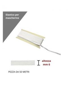 Elastico poliestere e gomma mm 6 confezionato in pezza da 50 mt / art 029