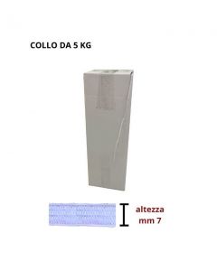 Elastico poliestere e gomma mm 7 confezionato in cartone (1 kg circa 280 mt) / art 05 gomme