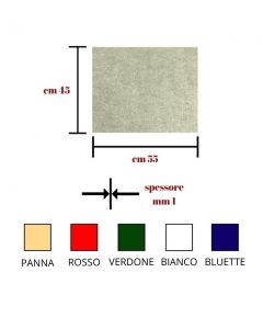 Feltro foglio h 45 l 55 cm spessore mm 1 confezione da 4 pezzi / 67