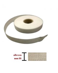 Fettuccia liscia cotone 100% cm 1-6 rotolo da 20 mt / 600/16