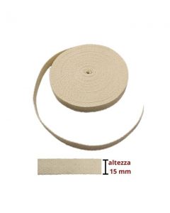 Fettuccia spigata doppia cotone 100% cm 1-5 rotolo da 10 mt / 522/15