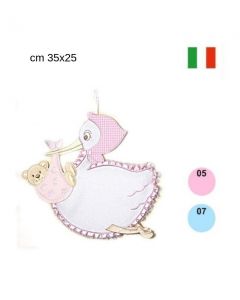 Fiocco nascita modello cicogna  h 35 cm x l 25 cm  / fn00895.B