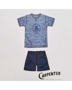 Pigiama estivo uomo corto, mezza manica e pantalone corto 100% cotone Carpenter 