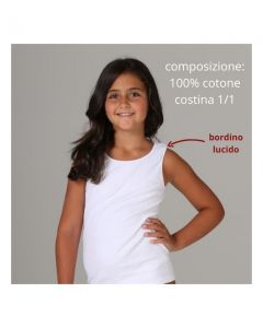 Maglia bambina costina 1/1 100% cotone  con bordo lucido  scollo tondo spalla larga  / 47