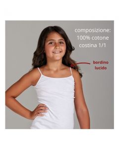 Maglia bambina costina 1/1 100% cotone con bordo lucido  spalla stretta  / 49