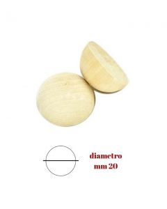 Mezze perle legno mm 16 confezione da 50 pezzi / 181/16