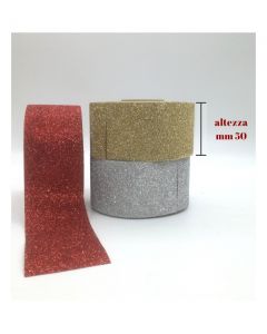 Nastro  glitterato rotolo da metri 20 altezza 5 cm / j930/50