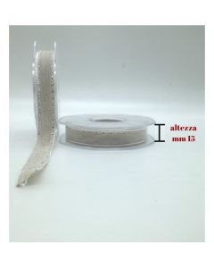 Nastro lino bordato lame' rotolo da 10 mt altezza mm 15 / f165/15