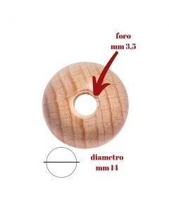 Sfere legno forate mm 14 confezione da 25 pezzi / 114/16