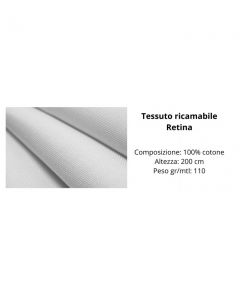 Tela retina ricamabile  altezza 200 cm 100% cotone cencio della nonna (si sfila lasciando il ricamo sul tessuto)