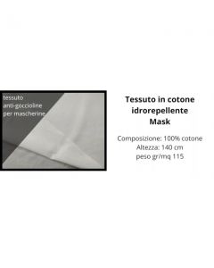 Tessuto cotone 100% altezza cm 140 tinta unita idrorepellente lavabile azione antibatterica / mask