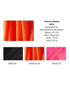 Tessuto elastico salsa 92% poliestere 8% elastan pezza da 10 metri