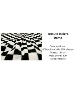 Tessuto in licra stampato  80% poliammide 20% elastan pezza da 10 metri / dama