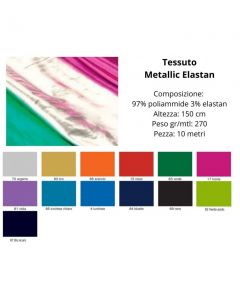 Tessuto monoelastico 97% poliammide 3% elastan pezza da 10 metri / metallic elastan