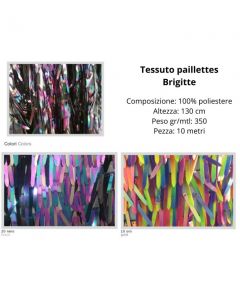 Tessuto paillettes 100% poliestere pezza da 10 metri / broadway