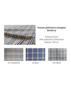 Tessuto policotone stampato altezza cm 150 / burberry