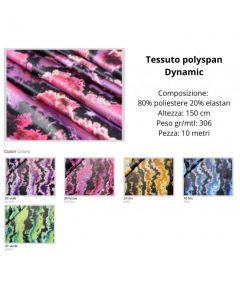 Tessuto polyspan 80% poliestere 20% elastan pezza da 10 metri / dynamic