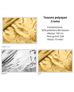 Tessuto polyspan 92% poliestere 8% elastan pezza da 10 metri / cromo