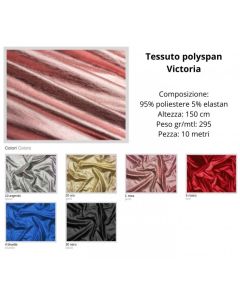 Tessuto polyspan 95% poliestere 5% elastan pezza da 10 metri / victoria