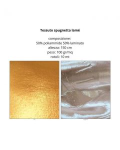 Tessuto spugnetta lame' 50% poliammide 50% laminato pezza da 10 metri