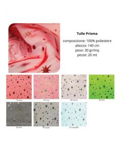 Tulle prisma 100% poliestere pezza da 20 metri